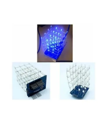 Cubo De Leds 4x4x4 Azul - Proyectos Diy - Arduino - Merkatronix