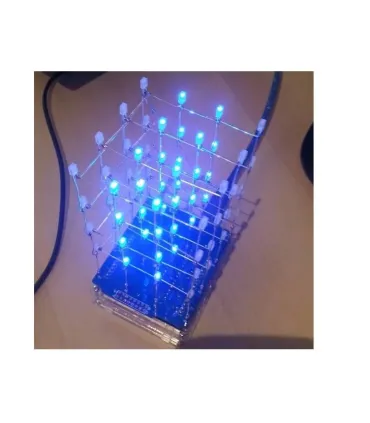 Cubo De Leds 4x4x4 Azul - Proyectos Diy - Arduino - Merkatronix