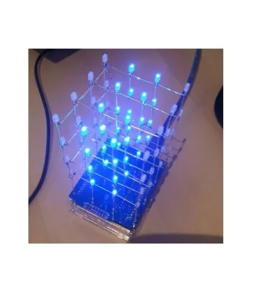 Cubo De Leds 4x4x4 Azul - Proyectos Diy - Arduino - Merkatronix