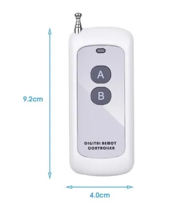 Control Rf 433mhz 2 Botones Largo Alcance Y Antena - Merkatronix