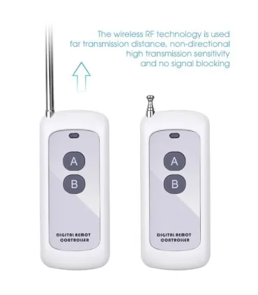 Control Rf 433mhz 2 Botones Largo Alcance Y Antena - Merkatronix