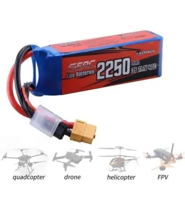Bateria Lipo 3s 2250mah Conector Xt60 Para Drone - Merkatronix