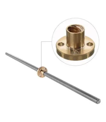 Varilla Roscada Trapezoidal 8mm T8 X 300mm - 2mm X - Merkatronix