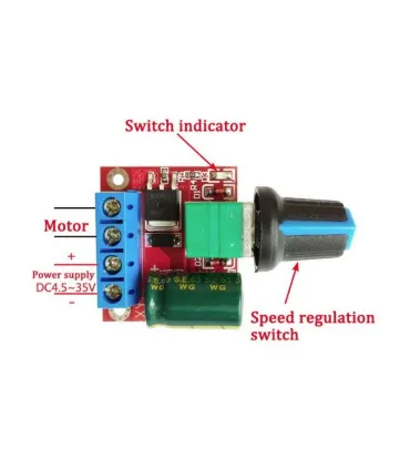 Modulo Regulador Pwm Dimmer 3-35v Dc 5a 90w Motor - Merkatronix