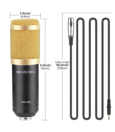 Micrófono Condensador Profesional Bm800 Con Soporte - Merkatronix