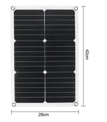 Kit Panel Solar 50w Flexible 24v + Conectores + - Merkatronix