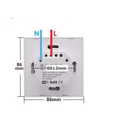 Domotica Switch De Pared Sonoff Touch Wifi Tamaño - Merkatronix