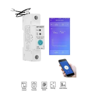 Interruptor Medidor De Energía Wifi 63a - Sonoff - - Merkatronix
