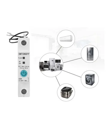 Interruptor Medidor De Energía Wifi 63a - Sonoff - - Merkatronix