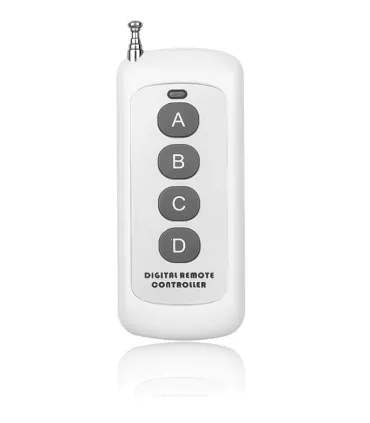 Control Rf 433mhz 4 Botones Largo Alcance Y Antena - Merkatronix