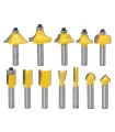 Kit Fresa Madera Tallado Mdf 12 Piezas Vástago 8mm