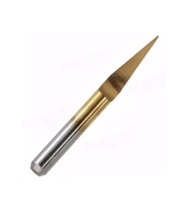 Fresa Broca V Tipo Lanza - Carburo Titanio 0.2mm - Merkatronix