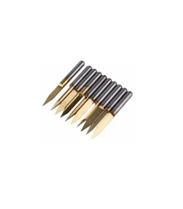 Fresa Broca V Tipo Lanza - Carburo Titanio 0.2mm - Merkatronix