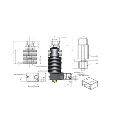 Kit Extrusor Remoto Hotend E3dV6 3d 1.75mm - Merkatronix