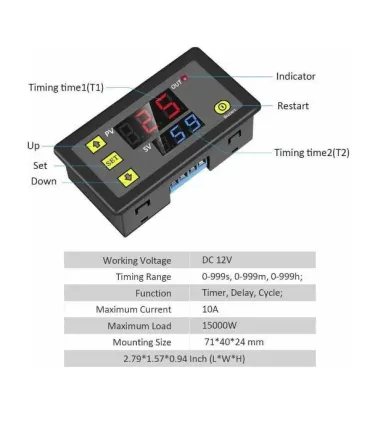 Temporizador Con Relé 20a - 110vac - Merkatronix