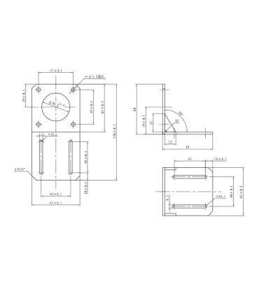 Bracket Soporte L Nema 23 - Motor Paso A Paso 57mm - Merkatronix