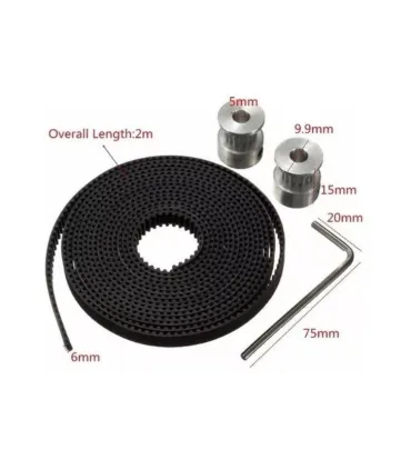 Kit Correa Gt2 + 2 Poleas + Llave Impresora 3d + - Merkatronix