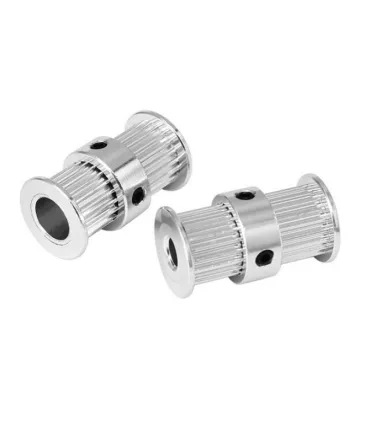 Polea Gt2 Doble Cabeza Eje 6.35mm - 20 Dientes 1/4 - Merkatronix