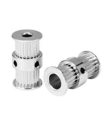 Polea Gt2 Doble Cabeza Eje 6.35mm - 20 Dientes 1/4 - Merkatronix