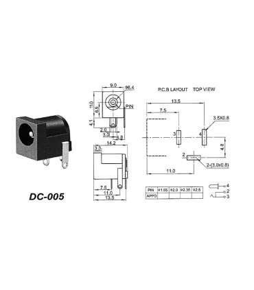 Jack De Poder Dc 2.1mm X 5.5mm - Conector Dc X 10 - Merkatronix