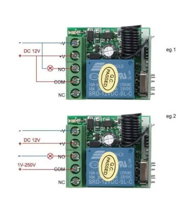 Modulo Receptor Rf 433mhz 1 Canal Universal 12v - Merkatronix