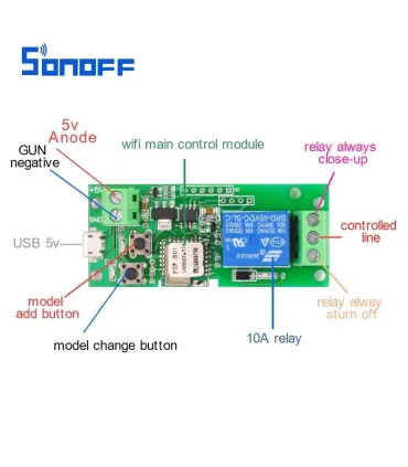 Domotica - Sonoff 5v Modulo Relé Wifi 5v - Swiche