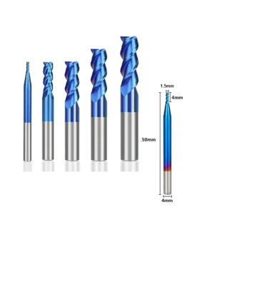 Fresa Corte Aluminio Carburo - Tungsteno Azulado 1.5mm