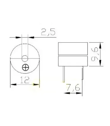Buzzer Activo 5v - Zumbador 12 x 9.5mm - Arduino X - Merkatronix