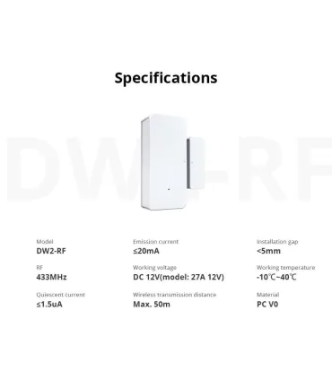 Sonoff Dw2 Rf - Sensor De Apertura Ventana Y - Merkatronix