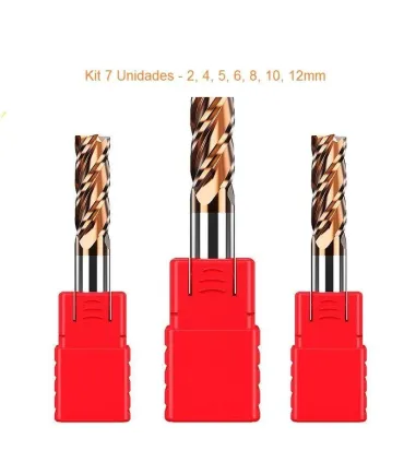 Kit Fresa 4 Flautas Corte De Metal - Acero - Merkatronix
