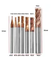 Kit Fresa 4 Flautas Corte De Metal - Acero Inoxidable 7 Und
