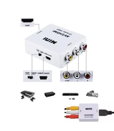 Mini Convertidor Rca Av2 A Hdmi 1080p Hdtv Con - Merkatronix
