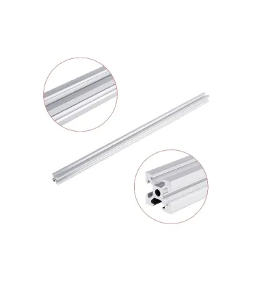 Perfil De Aluminio Estructural 2020 x 1500mm V-slot - Merkatronix