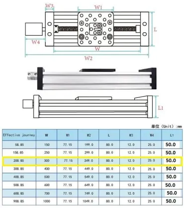 Eje Z 300mm Para Cnc - Actuador Lineal Perfil 4080 - Merkatronix