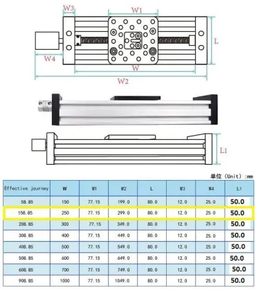 Eje Z 250mm Para Cnc - Actuador Lineal - Perfil C - Merkatronix