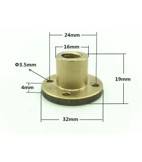 Varilla Roscada Trapezoidal T10 10mm Lead 4mm X 1000mm