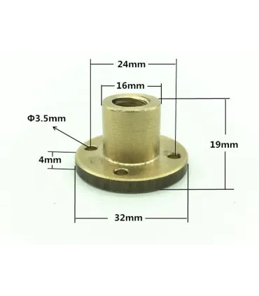 Varilla Roscada Trapezoidal T10 10mm Lead 4mm X 300mm
