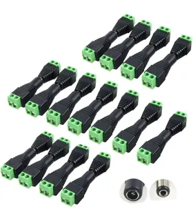 Conector Dc Jack Con Bornera Plug 2.1mm X 5.5mm Cctv X 100un
