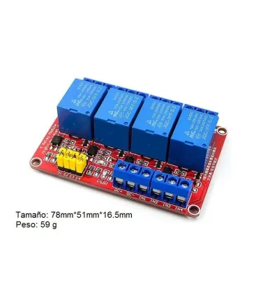 Modulo Rele 4 Canales 5v Optoacoplado Low/high Level