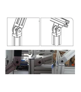 Unión Flexible Bisagra Perfil De Aluminio 3838 4040