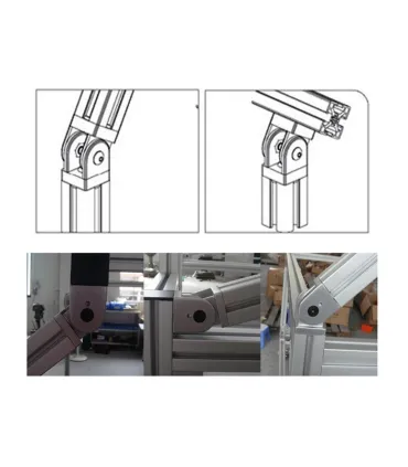 Unión Flexible Bisagra Perfil De Aluminio 3838 4040