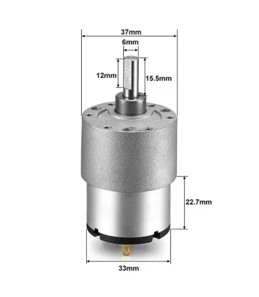 Motor Dc Con Caja Reductora 6 - 13rpm - Merkatronix