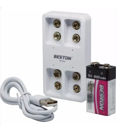 Cargador Beston Bst-m7004 + Bateria Pila 9v Cuadrada 800mah
