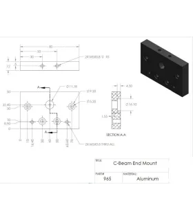 Openbuilds Soporte Extremo Perfil Aluminio 4080 C-Beam