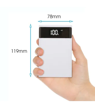 Caja Power Bank Batería 18650 X4, Holder Batería. - Merkatronix