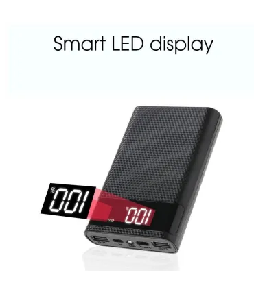 Caja Power Bank Batería 18650 X4, Holder Batería. - Merkatronix