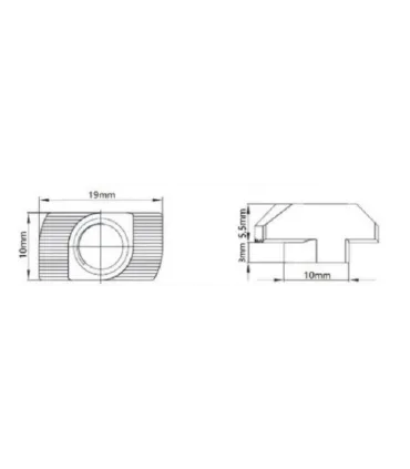 Tuerca En T Perfil 4545 M8 X 10 Unidades - Merkatronix
