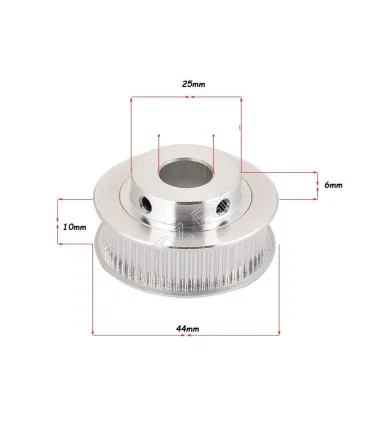 Polea Correa Gt2 60 Dientes Eje 8mm Aluminio Ancho - Merkatronix