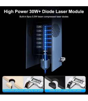 Laser De Corte Madera Acrílico Grabado Metal 30w + 33w
