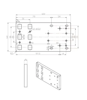 Eje Z Manual Perfil 2040 Cnc Laser - Soporte Ajuste Altura